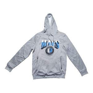 New Dallas Mavericks MAVS Men Gray Hoodie Size M Basketball Logo Jacket